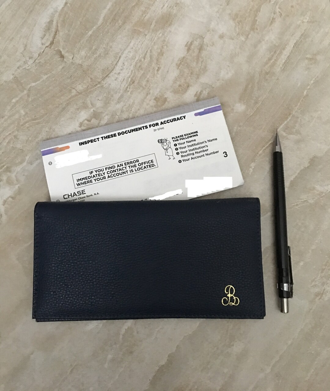 Check Book Personalized PU Leather Checkbook Cover RFID Blocking