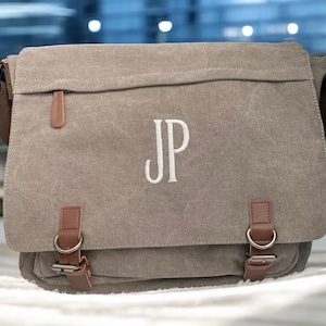 Personalized Messenger Bag for Men/Canvas Shoulder Bag Satchel/Casual Business Briefcases