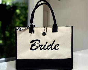 Personalized Canvas Tote Bag: Bridal Party Gift
