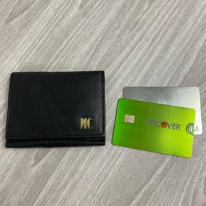 Billetera de cuero personalizada de tres pliegues para hombres/Bloqueo RFID/Billeteras delgadas minimalistas de tres pliegues/Portatarjetas de crédito