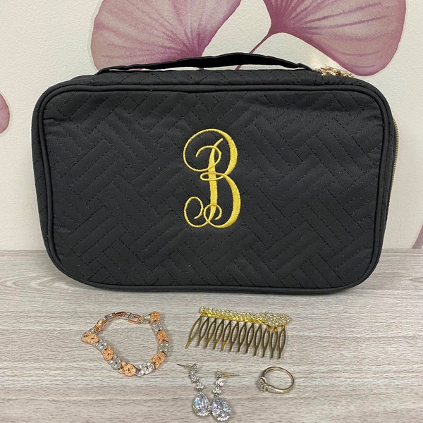 Personalized Travel Jewelry Organizer Case/ Jewelry Storage Bag for Necklaces, Earrings, Bracelets, Rings, Brooches and More