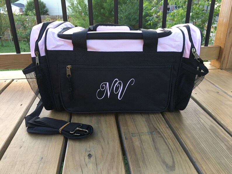 Personalized Duffle Bag Dual Front Mesh Pockets Etsy