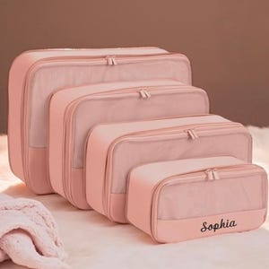 Personalized 4 Piece Packing Cubes for Suitcases and Backpack/Lightweight Travel Organizers
