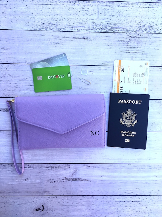 Personalized Travel Passport Wallet for Women Slim Trifold Etsy