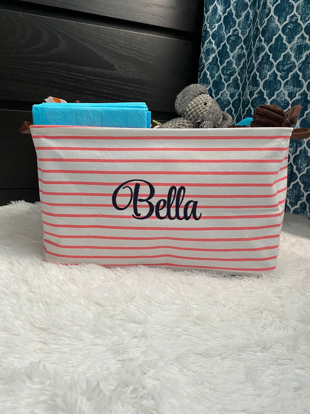 Personalized Storage Bins for Kids/baby/baby Shower/school/pets/canvas