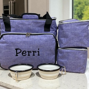 Personalized Dog Travel Bag: Airline Approved Pet Carrier with Bowls image 1