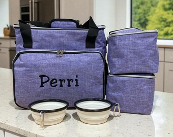 Personalized Dog Travel Bag / Airline Approved Size / Pet Travel Bag / Week Away/Overnight Accessories Organizer