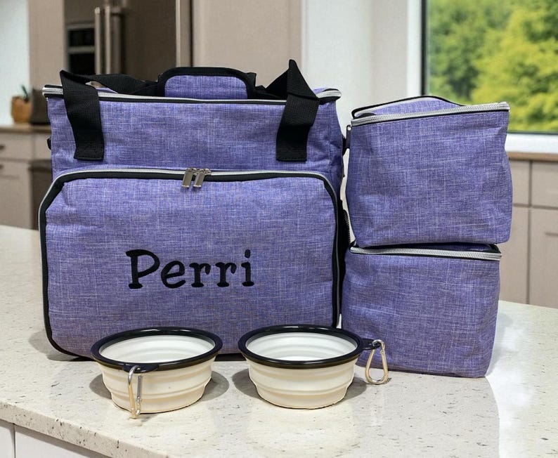 Personalized Dog Travel Bag: Airline Approved Pet Carrier with Bowls image 1