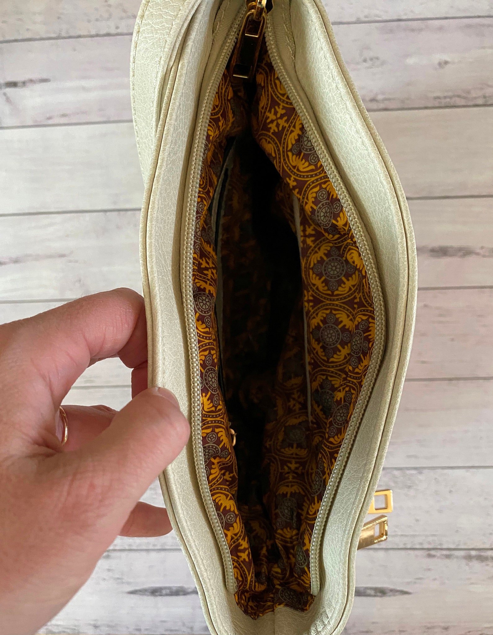 Personalized Triple Zip Pocket Large Crossbody Bag Etsy