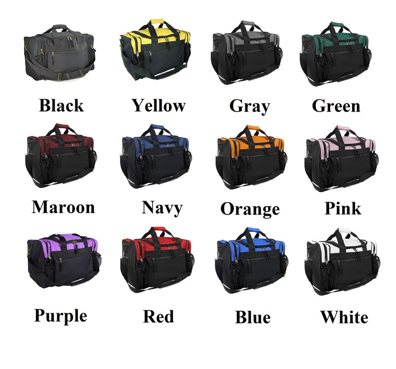 Personalized Duffle Bag Dual Front Mesh Pockets Etsy