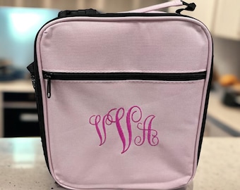 Personalized Insulated Lunch Bag: Embroidered Initial Cooler