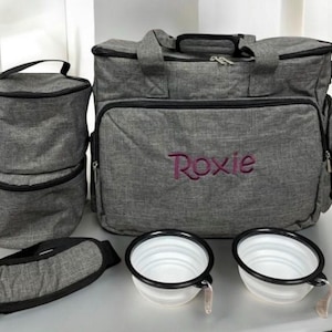 Personalized Dog Travel Bag / Airline Approved Size / Pet Travel Bag / Week Away/Overnight Accessories Organizer