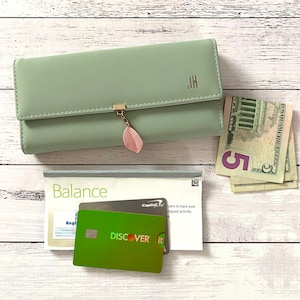 Cartera delgada personalizada para mujer/tarjetero de cuero de PU/portatarjetas/teléfono/chequera