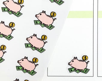 Piggy bank planner sticker, piggy bank sticker, savings sticker, savings sticker for planner, saving money sticker, stickers, planner, piggy
