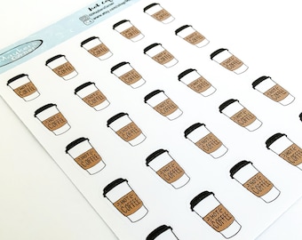 Hot Coffee planner stickers, coffee planner sticker, coffee sticker, coffee, hot coffee, planner, sticker, stickers, planners