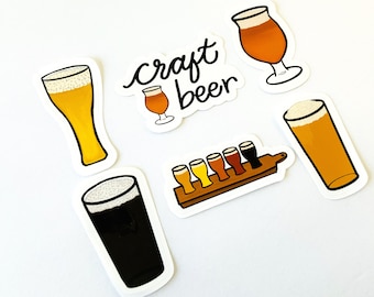 Craft Beer Die Cut Stickers, Beer Stickers, Brewery Stickers, Beer Flight Stickers, Die Cut Stickers, Hydro Flask Stickers, Hydroflask