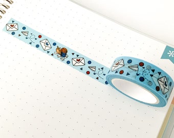 Snail Mail Washi Tape - Light Blue Paper Airplane Design