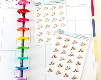 Pizza Icons, Hand Drawn, Pepperoni Pizza Stickers, Cheese Pizza Stickers, Planner Stickers, Food Stickers, Pizza Sticker, dinner sticker
