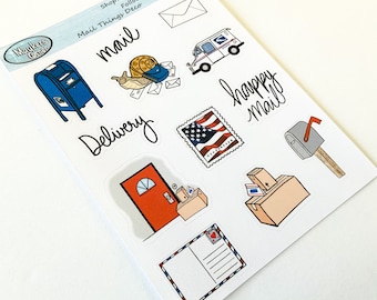 Mail Things Deco Stickers, Mail Deco Stickers, Postal Stickers, Post Office Deco Stickers, Mail Stickers for Planners, Planner Stickers,