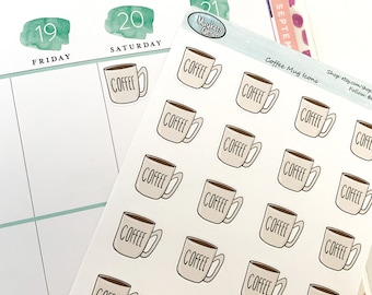 Coffee Mug Icon Stickers, Coffee Mug, Coffee, Coffee Cup, Caffeine, Planner sticker, Sticker, Coffee Planner Sticker, Planner, Icon, drink