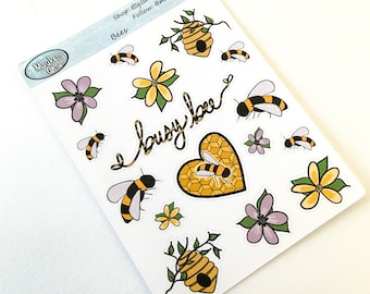 Bee Deco Stickers, Bees Deco Stickers, Busy Bee Stickers, Deco Stickers, Planner Stickers, Bees, Bee, Bee Hive Sticker, Honeycomb Stickers