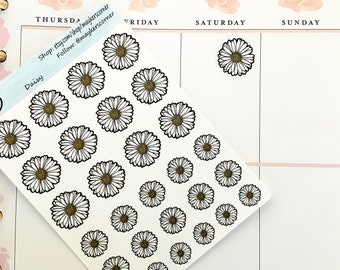 Daisy stickers, daisy planner sticker, flower stickers, flower planner sticker, daisy flower sticker, daisy stickers for planner, stickers