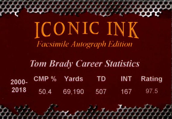 Tom Brady Iconic Ink Trading Card Facsimile Autograph MINT NEW England Patriots
