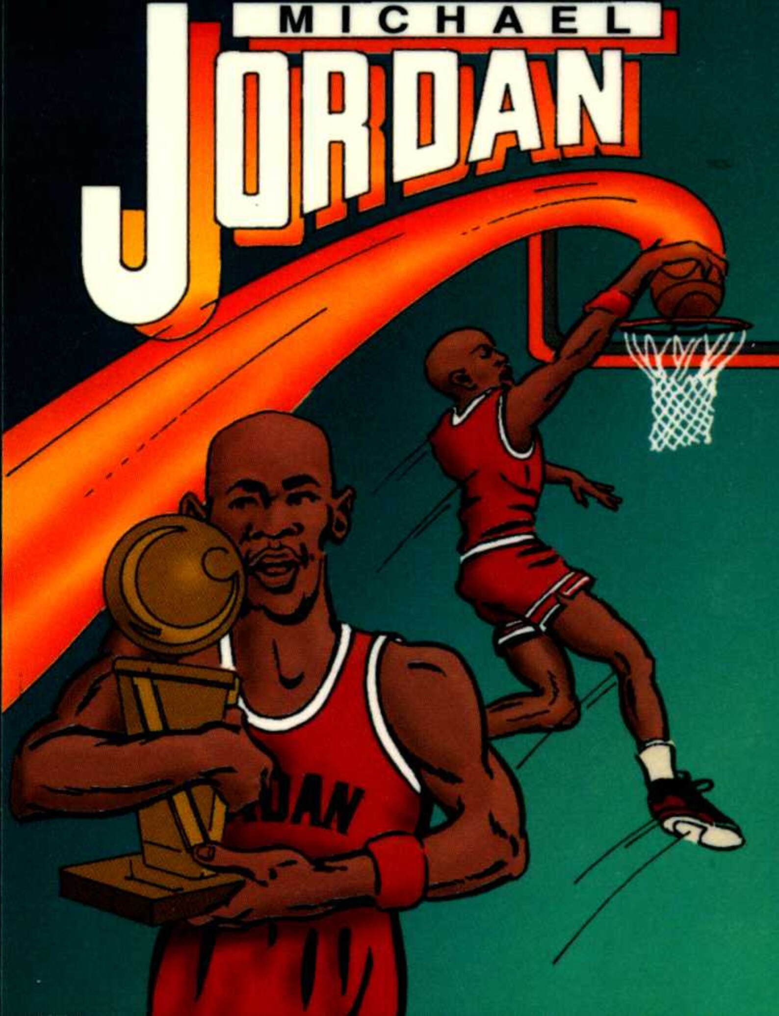Michael Jordan ERROR Cartoon Promo Card Scottie Pippen Back Chicago