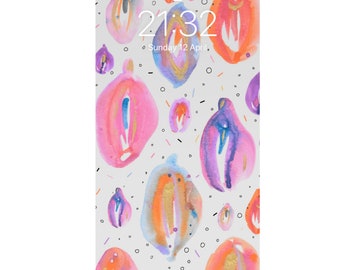 cute phone wallpaper - lock screen - digital art - INSTANT DOWNLOAD - vulva art - feminist