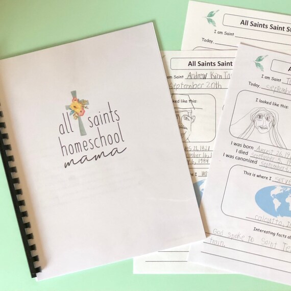 Printed And Bound All Saints Saint Study And Resource Etsy