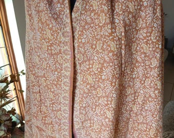 Yakwolle bernstein braun & weiß Große handgemachte Wendeschal Decke Warmes Reise-Wrap. Weiche Meditation tibetische Decke Yoga Geschenke 100 x 200 cm