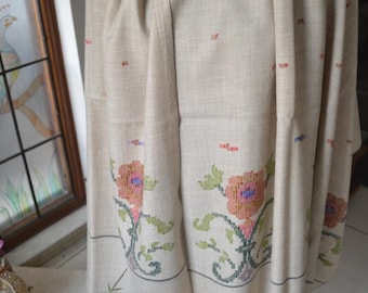 Traditional Kullu Shawl. Large Soft 100% Wool Handloom Shawls from Himalaya. Geometric Floral Designing Ethnic Tribal Scarf 100x200cm