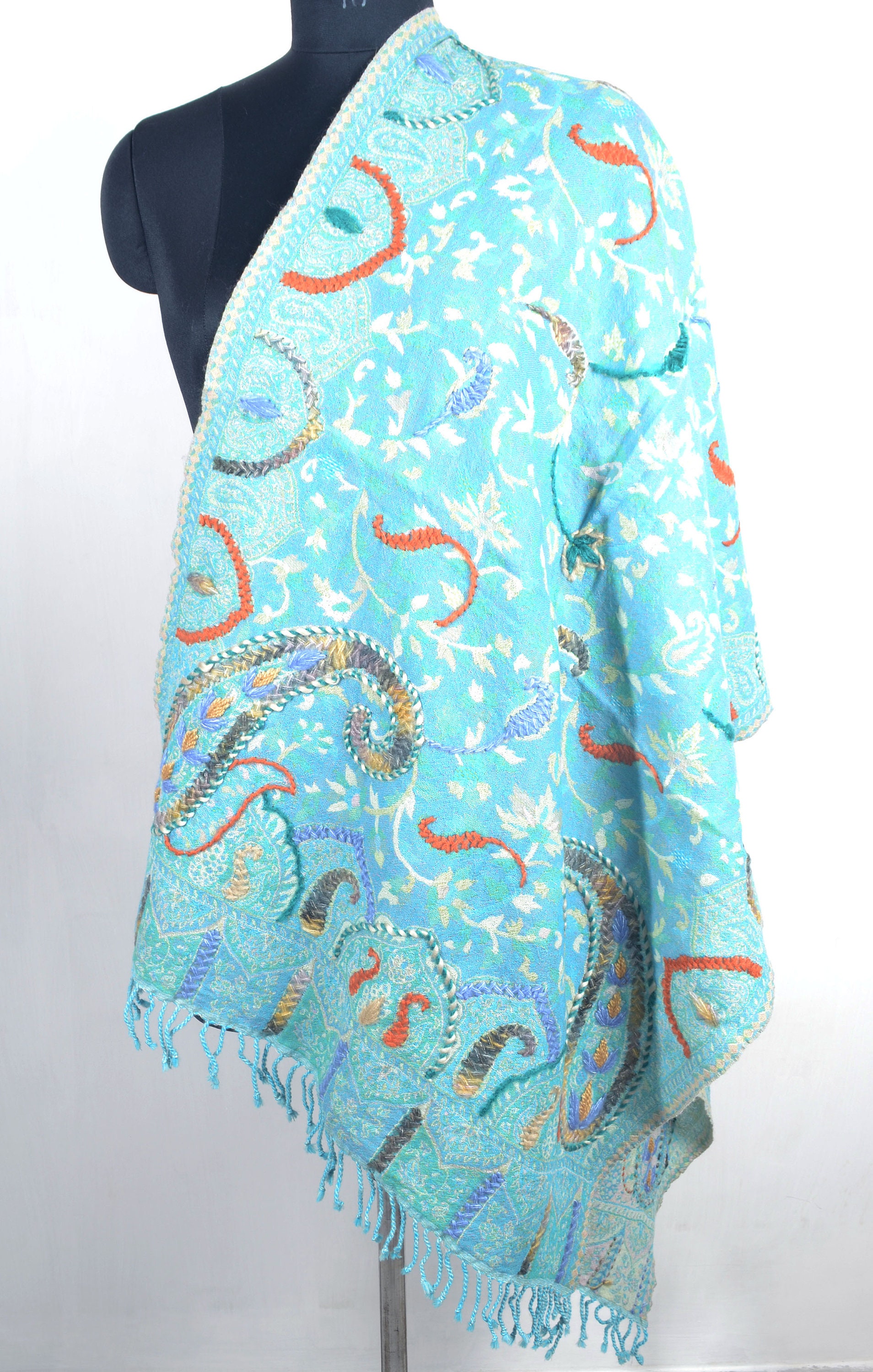 argue ストール　SQUARE WOOL GAUZE STOLE NAVY Genuine US Navy Wool Scarf