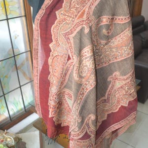 Handwoven Pashmina Scarf. Soft Warm 100% Merino Wool Shawl. Women Accessory, Abstract Bohemian Shawls, Gift Idea 65x180cm