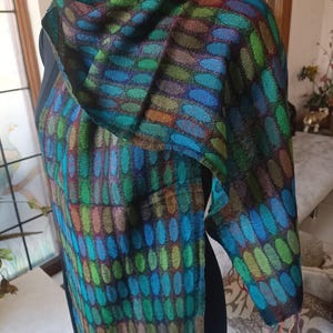 Multicolor Jacquard Design Scarf. Double sided Lightweight Soft Warm 100% Wool Neckscarf. Unisex Handmade Pashmina Jamavar Scarves 12x60inch