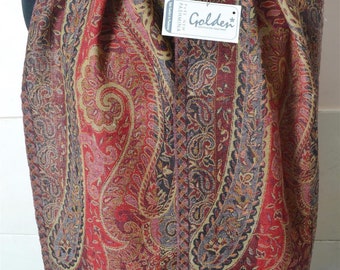 Cozy christmas GIFT Pashmina 100% Wool Scarf ~ Beautiful Jamavar Scarves ~ Jacquard Paisley Design