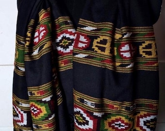 Kullu Valley handloom 40x80 inch SHAWL ~Traditional 100% Wool Pashmina~ Pashmina Stole from Himalaya ~Colotful Design~ Women's Fashion Scarf