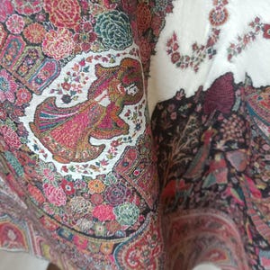Off-White Kani Shawl Pure Pashmina Handmade Designer Jamavar Wrap Multicolor Paisley Traditional Woven Jamawar Shawl 100x200cm