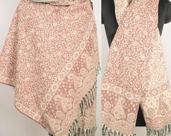 Altrosa Yak Wolle Große Handgemachte Reversible Schal Decke Warme Reise Wrap. Weiche Meditation tibetische Decke Yoga Geschenke 100 x 200 cm