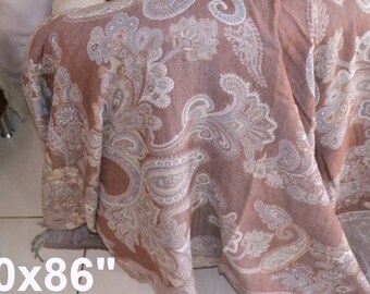 Pastel 8 Ply 100% Wool Lounge Throw persianJacquard Designer Blanket Paisley Boiled Wool REVERSIBLE Kashmir Jamawar Pashmina :5 designs