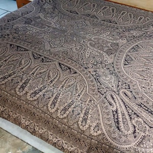Colcha reversible de lujo tamaño king con estampado paisley, hecha a mano, 100% lana, sábana decorativa, manta Jamawar