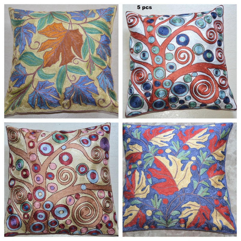 Embroidered Pillow Covers - Etsy - Teinted Hand-Embroidered Decorative Pillow Covers For Home Decor