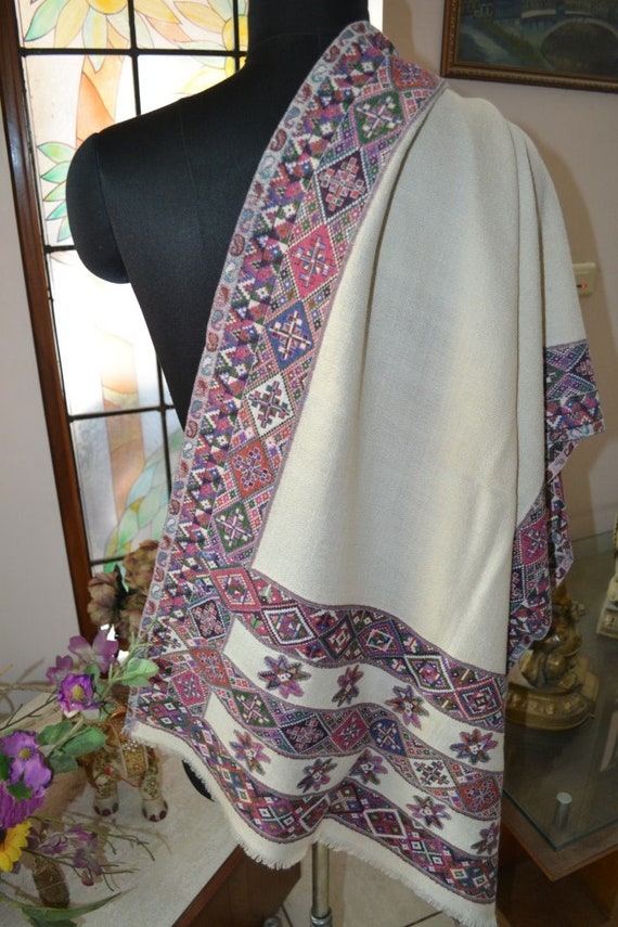 Tribal 100% Wool Pashmina ~ Kullu Valley Handloom Shawl