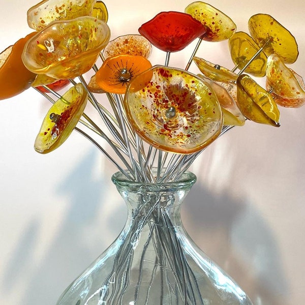 Glass Flower Bouquet Etsy UK
