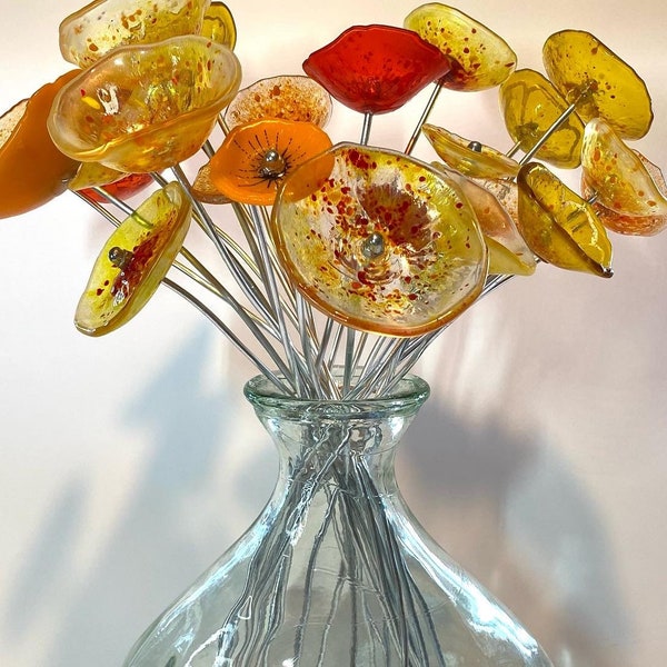 Create your own bouquet of glass flowers, forever flowers, garden decor