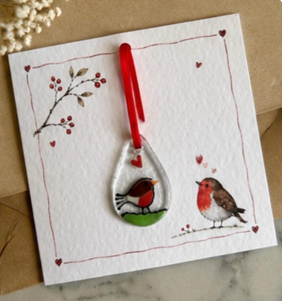Red Robin keepsake card, robin red breast gift