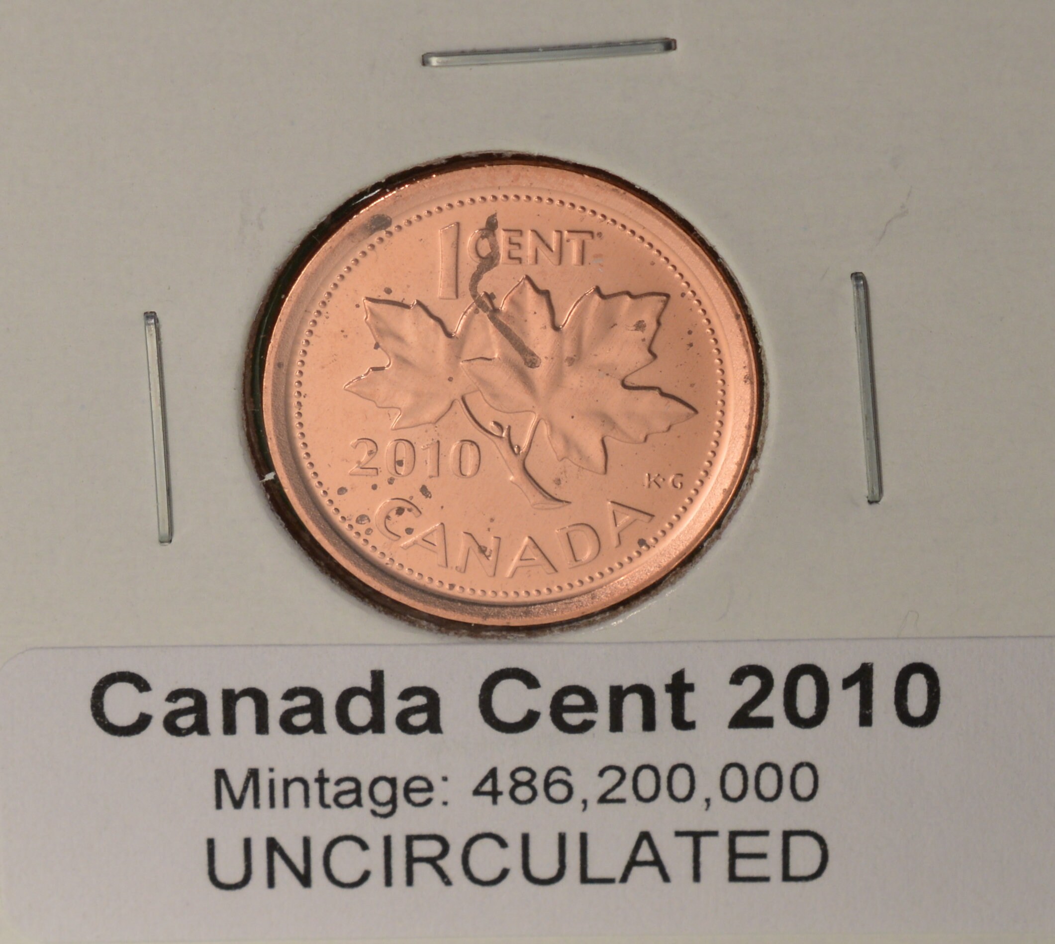 2010 Zinc CANADA 1 Cent Non-Magnetic Penny From Mint Roll UNC 