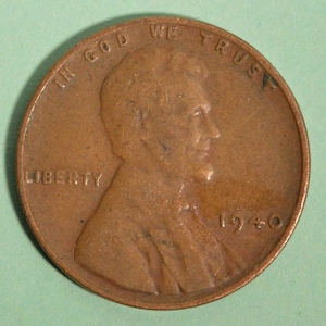 1940 P - USA Wheat Cent - Circulated - Nice Coin Album Collectable