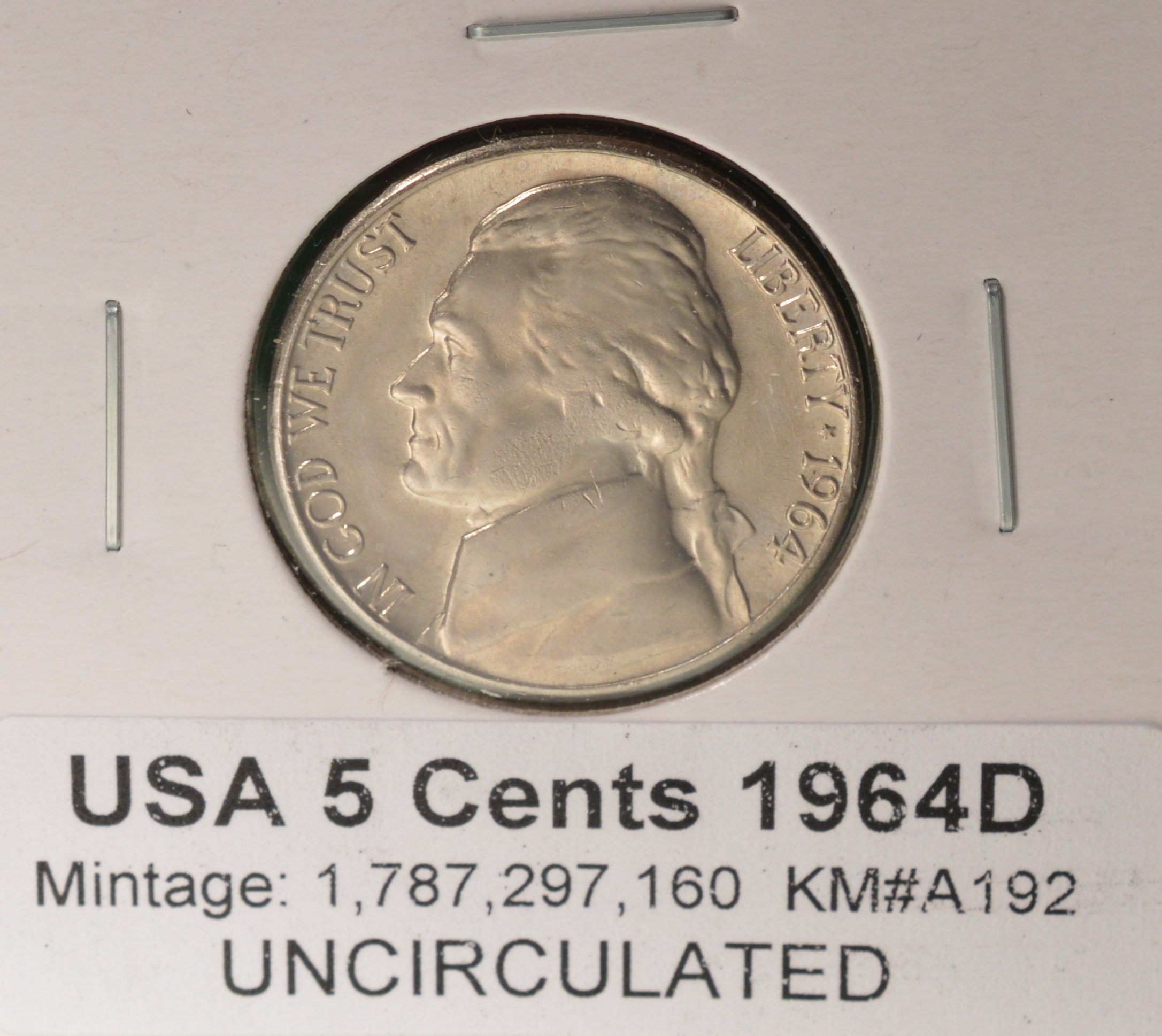 USA 5 Cents 1964D - Uncirculated - Etsy