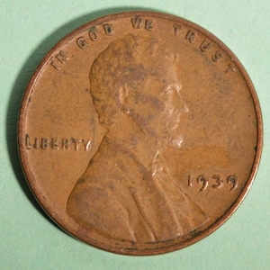 1939 P - USA Wheat Cent - Circulated - Nice Coin Album Collectable
